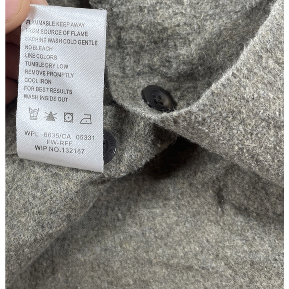 Woolrich Flannel Shirt Mens Large Button Down Outdoors Cotton Shale Gray Brown - Picture 5 of 12